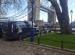 Vans next to Tower Bridge